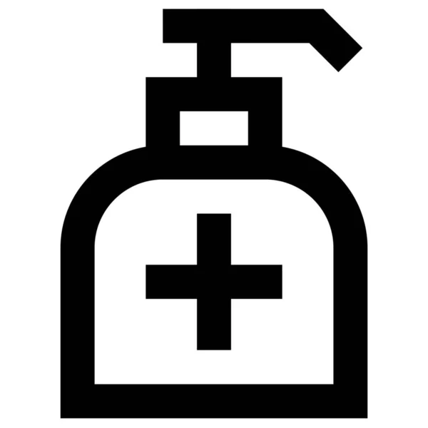 Bottle Drugstore Hand Icon Outline Style — 스톡 벡터