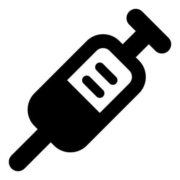 Drug Pharmacy Syringe Icon Solid Style — Stock Vector