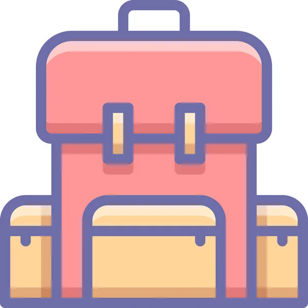 Mochila Bolso Escuela Icono Estilo Contorno Lleno — Archivo Imágenes Vectoriales