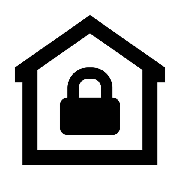 Icono Bloqueo Acceso Casa Estilo Sólido — Vector de stock