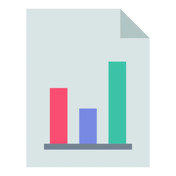 Analytique Document Papier Icône Style Plat — Image vectorielle