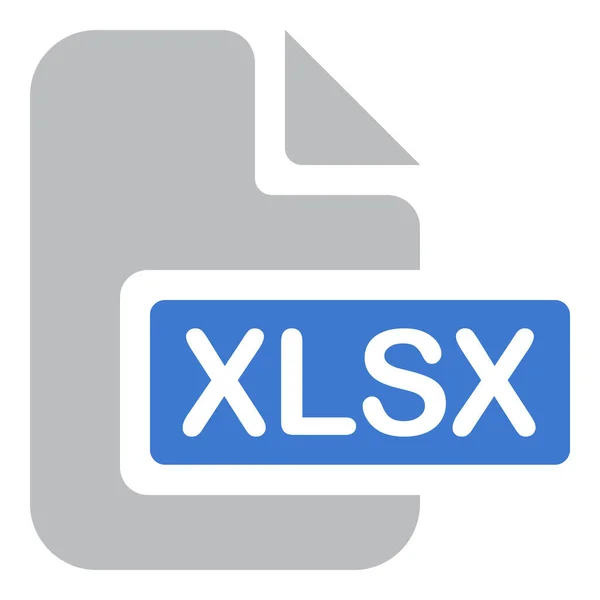 확장자 Xlsx 아이콘 Solid Style — 스톡 벡터