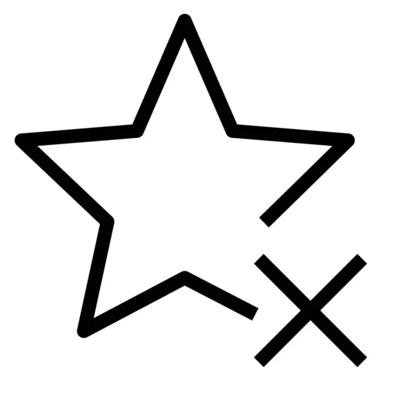 Favorito Eliminar Icono Estrella Estilo Esquema — Vector de stock