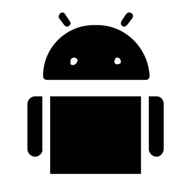 Значок Інтерфейсу Пристрою Android Суцільному Стилі — стоковий вектор