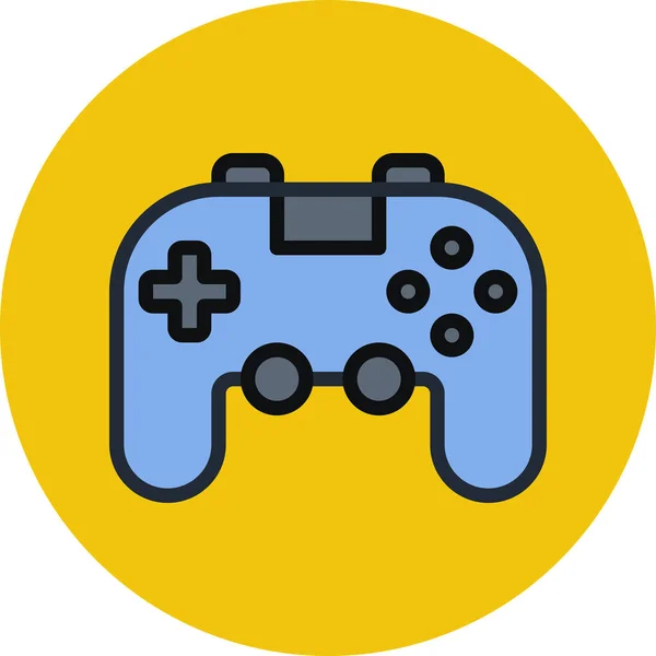 Controller Apparaat Spel Pictogram Gevulde Omtrek Stijl — Stockvector