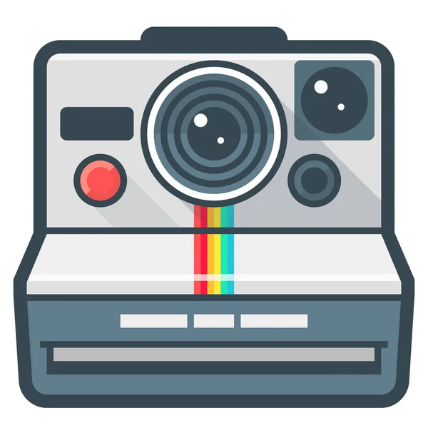Fényképezőgép Fotózás Polaroid Ikon Töltött Körvonalas Stílus — Stock Vector