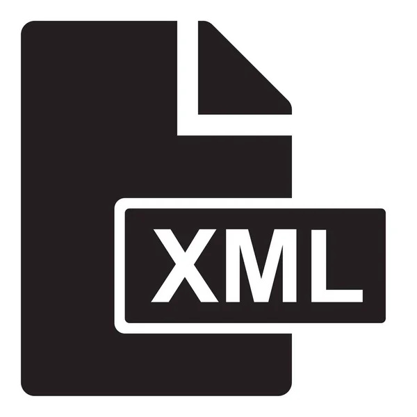 Dokument Xml Ikona Solid Jednolitém Stylu — Stockový vektor