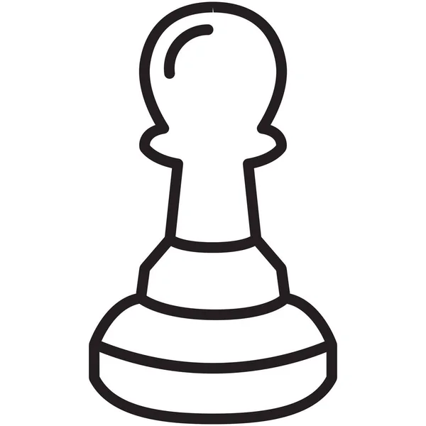 Satranç Oyun Simgesini Taslak Biçiminde Yoğunlaştır — Stok Vektör