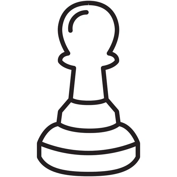 Jeu Échecs Concentré Icône Dans Style Outline — Image vectorielle