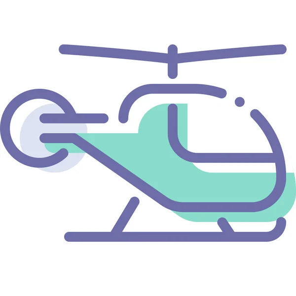 Vlucht Helikopter Transport Pictogram Gevulde Omtrek Stijl — Stockvector