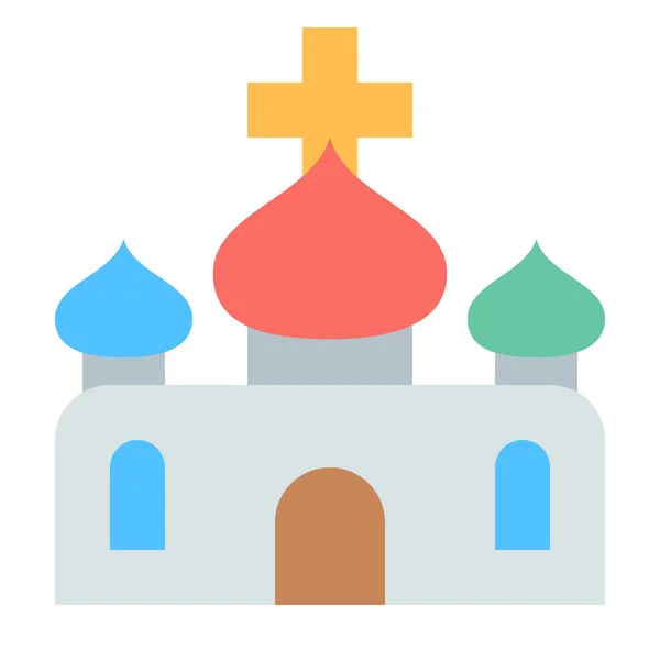 Kościół Chrześcijański Święta Ikona Stylu Płaskim — Wektor stockowy