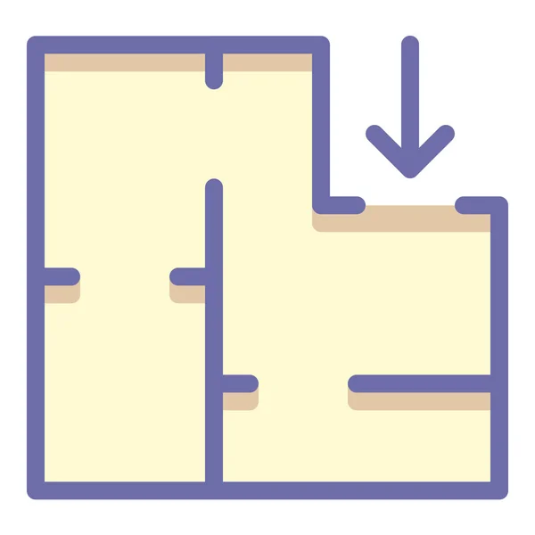 Icône Plan Compartiment Dans Style Contour Rempli — Image vectorielle