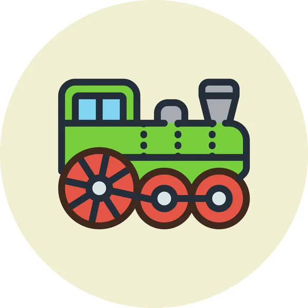 火车头蒸汽图标 充填轮廓型 — 图库矢量图片