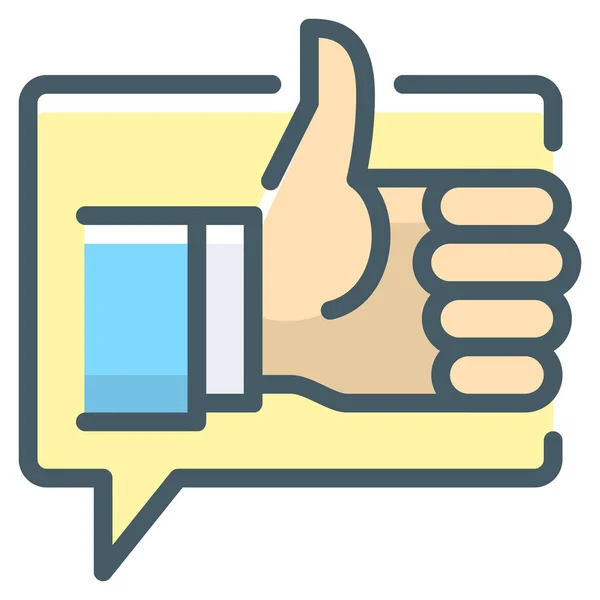 Feedback Thumb Icon Ausgefüllten Umrissstil — Stockvektor
