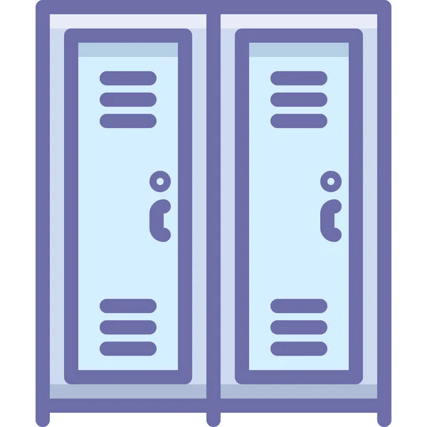 家具储物柜学校图标充填轮廓风格 — 图库矢量图片