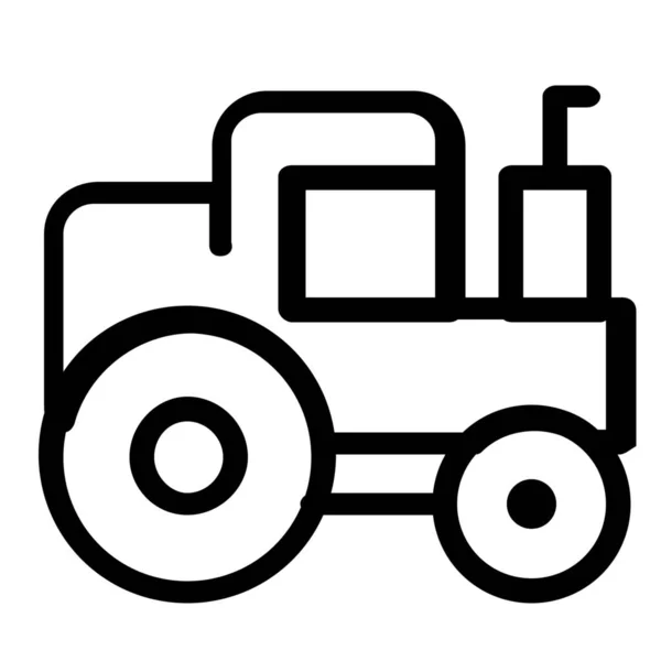 Agricultura Icono Del Vehículo Tractor Estilo Esquema — Vector de stock