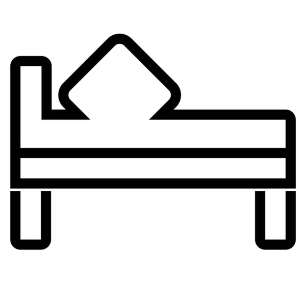 Hotel Bed Outline Icon Outline Style — Stock Vector