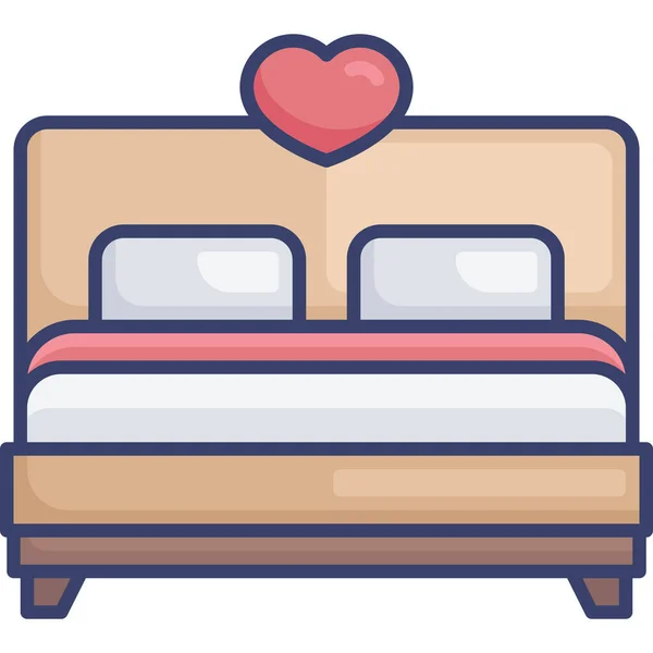Іконка Меблювання Спальні Категорії Любов Романтика — стоковий вектор