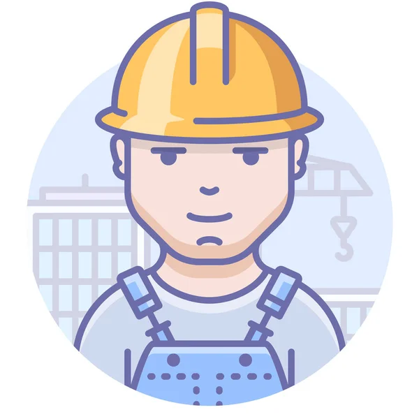 Constructor Hombre Trabajador Icono Estilo Contorno Lleno — Vector de stock