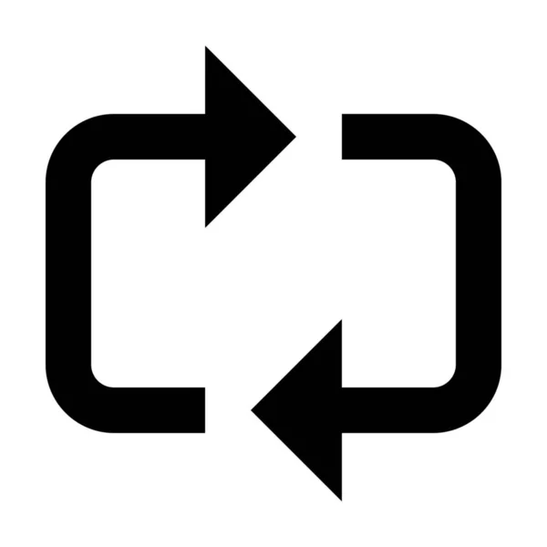 Pfeil Zyklus Schleifen Symbol Soliden Stil — Stockvektor