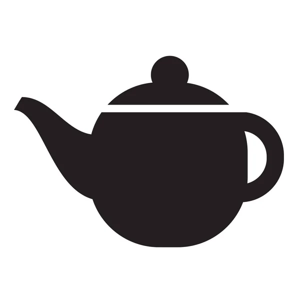 Kettle Teapot Solid Icon Solid Style — ストックベクタ