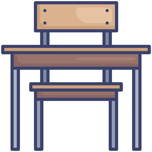 Chaise Bureau Éducation Icône — Image vectorielle