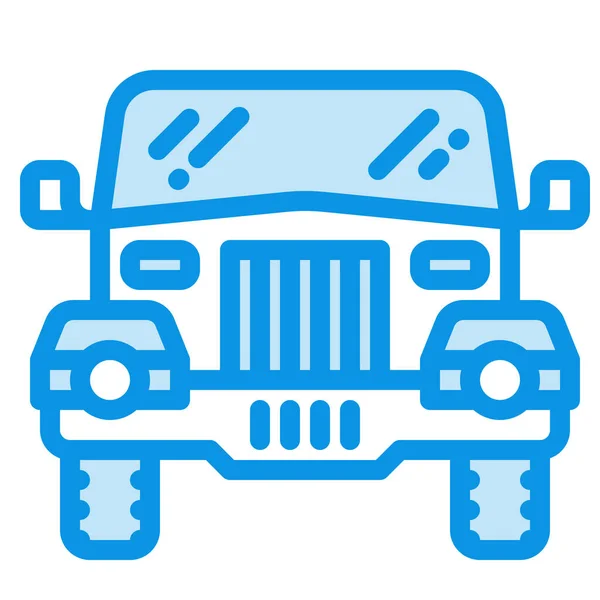 Safari Jeep Icono Esquema Rellenado Estilo Esquema Rellenado — Vector de stock