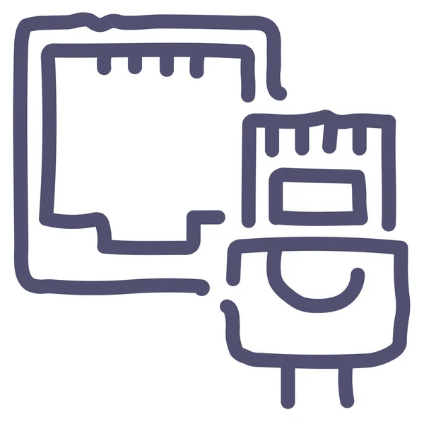 Иконка Кабельного Подключения Ethernet Категории Электронные Устройства Приборы — стоковый вектор