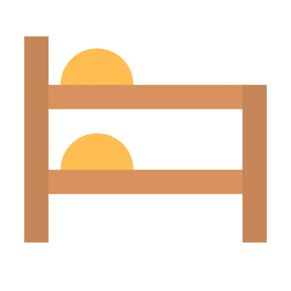 Кровать Двухъярусная Мебель Икона Плоском Стиле — стоковый вектор