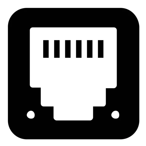 Icono Enchufe Hardware Electrónico Estilo Sólido — Vector de stock