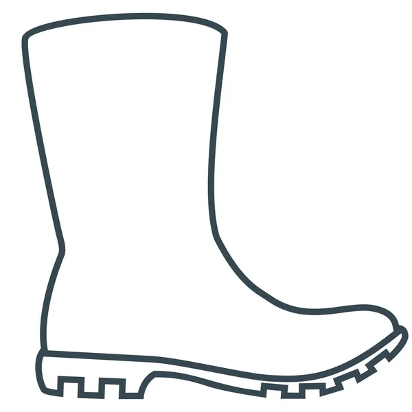 Boot Gumboots Riding Boot Icon Outline Style — Stock Vector