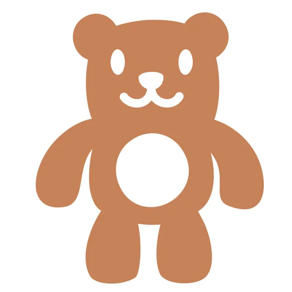 Urso Brinquedo Ícone Plano Estilo Plano — Vetor de Stock