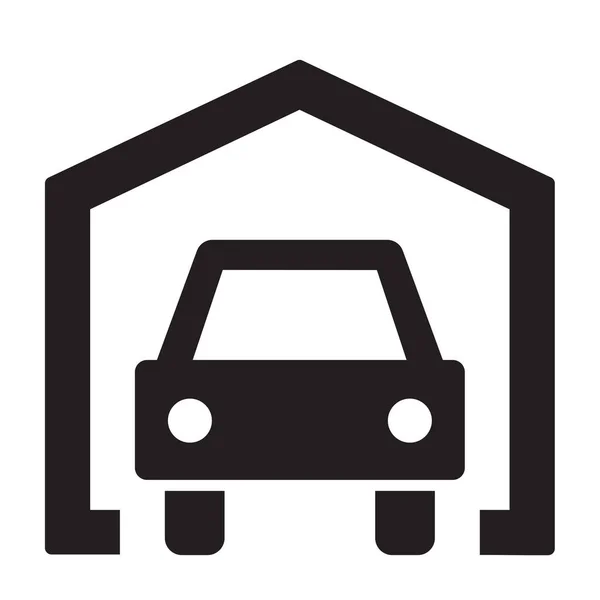 Garage Solid Icon Solid Stijl — Stockvector