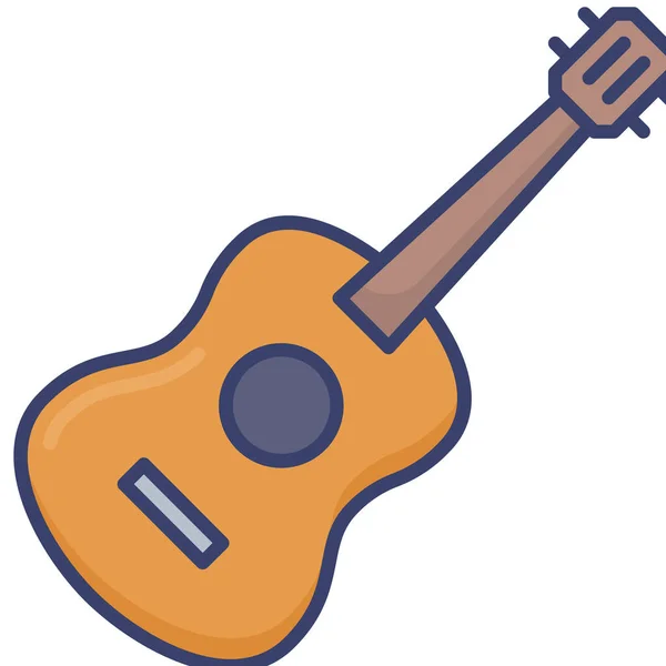 Acoustic Entertainment Guitar Icon — Stock Vector