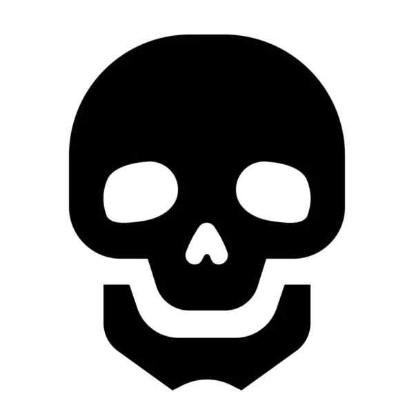 固体型危险毒骷髅图标 — 图库矢量图片
