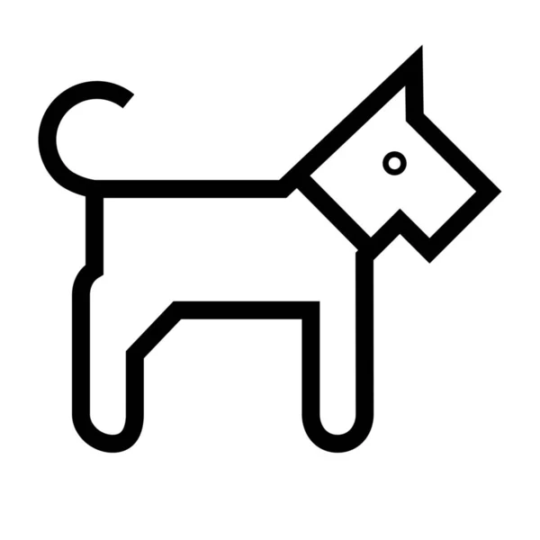 Chien Ami Icône Contour Dans Style Contour — Image vectorielle