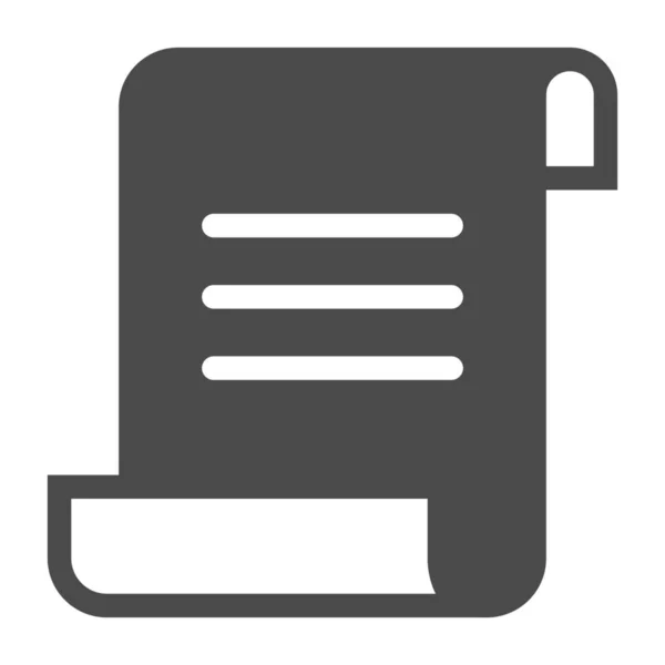Journal Log Script Icono Estilo Sólido — Vector de stock