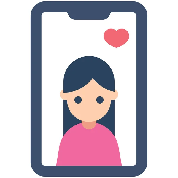 Icono Del Teléfono Móvil Femenino Categoría Amor Romance — Vector de stock