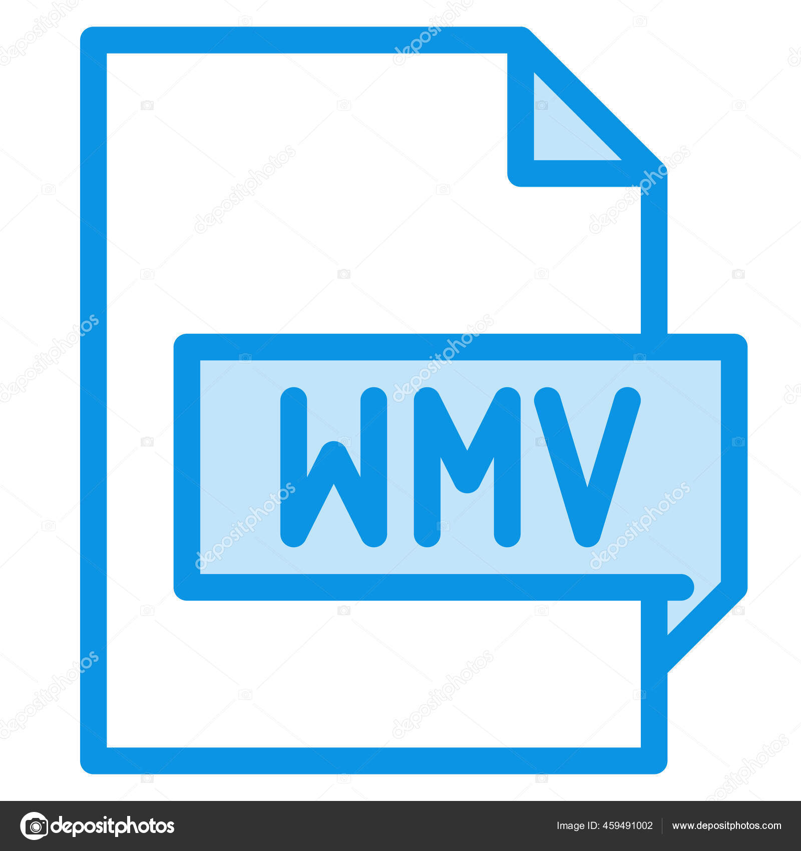 Файл Видео Wmv Значок Заполненном Стиле Наброска Векторное.