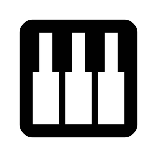 キーボードピアノソリッドスタイルのソリッドアイコン — ストックベクタ