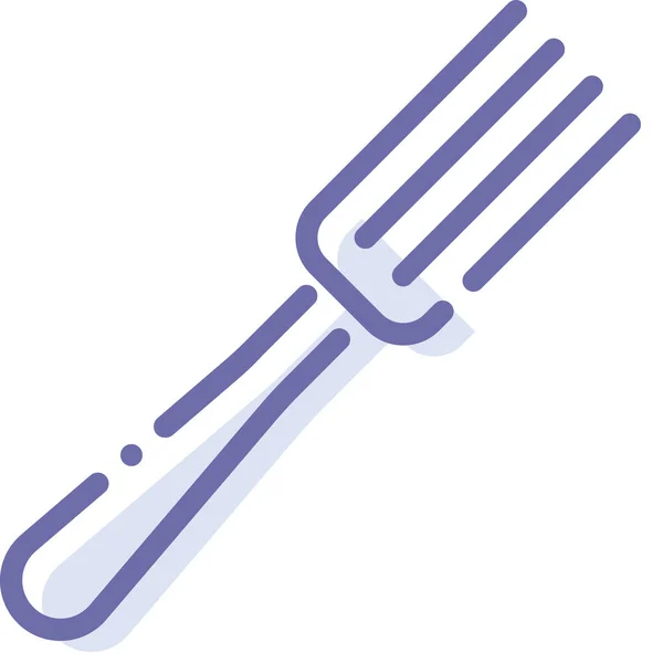 Значок Кухонної Виделки Столових Приборів Категорії Їжа Напої — стоковий вектор
