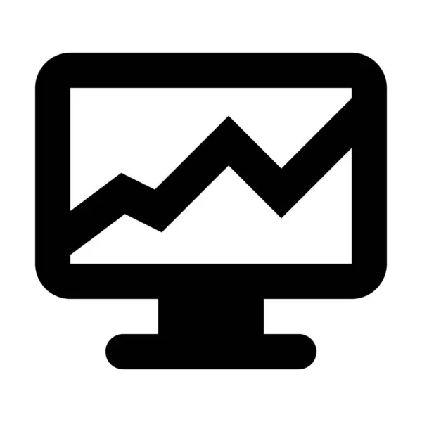 Diagram Display Stats Icon Solid Style — Stock Vector