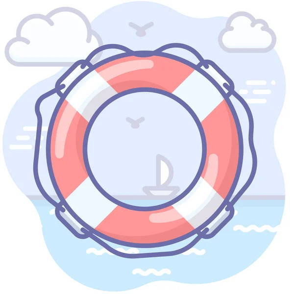 Help Lifebuoy Marine Icon — Stock Vector