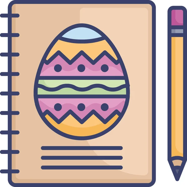 Kniha Velikonoční Vejce Ikona Kategorii Velikonoce — Stockový vektor