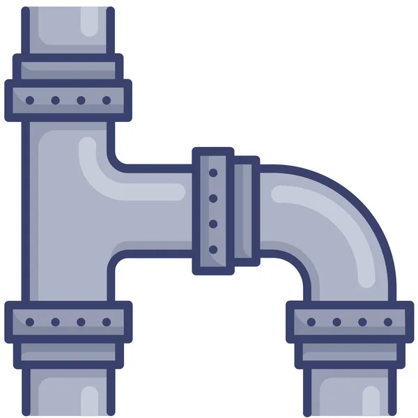 Potrubí Potrubí Potrubí Vodovodní Ikona — Stockový vektor