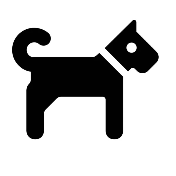 Dier Hond Solid Icon Solid Stijl — Stockvector