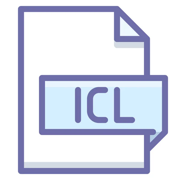 Extension Icl Ico Icon Files Folders Category — Stock Vector