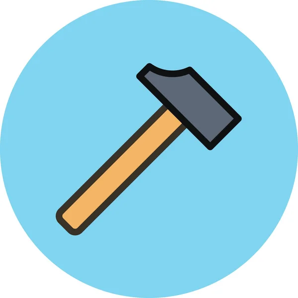 Hammer Joinery Εργαλείο Εικονίδιο Γεμισμένο Στυλ Περίγραμμα — Διανυσματικό Αρχείο