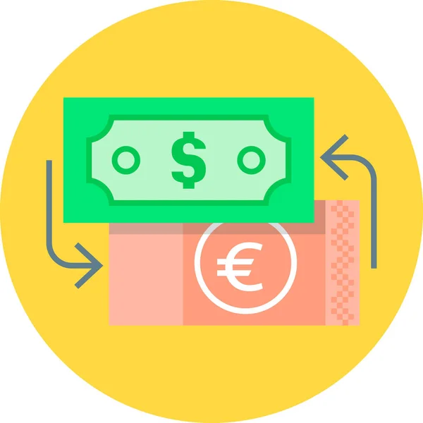 Currency Exchange Banking Icon Flat Style — Stock Vector