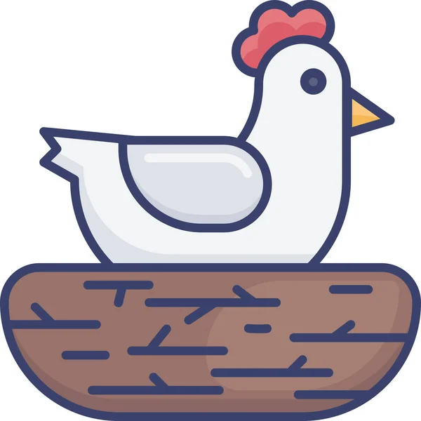 Animal Bird Chicken Icon Easter Category — Stock Vector